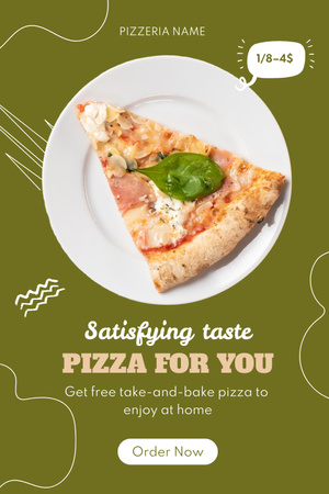 Template di design Fetta di deliziosa pizza italiana Pinterest