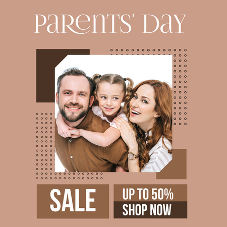 Sale In Honor To Parent's Day Instagram Design Template