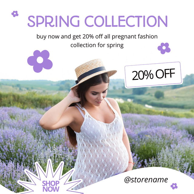 Spring Sale for Pregnant Women Instagram AD Design Template