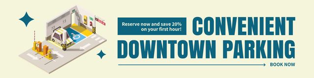 Discount on Convenient and Secure Downtown Parking Twitterデザインテンプレート