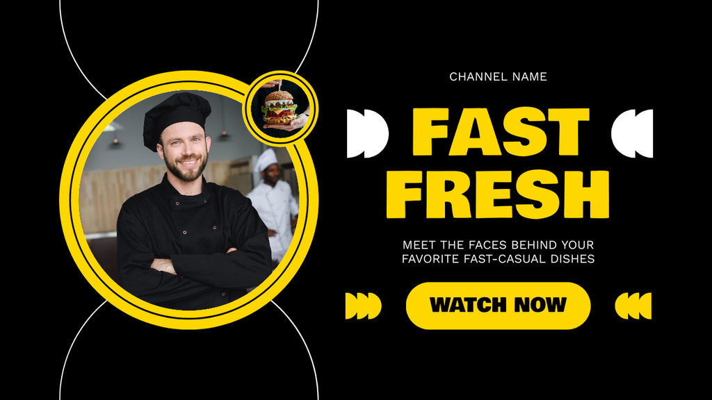 Blog about Fast Casual Dishes with Chef Youtube Thumbnail Design Template