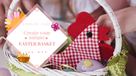 Creating Easter Basket With Discount Full HD video Design Template