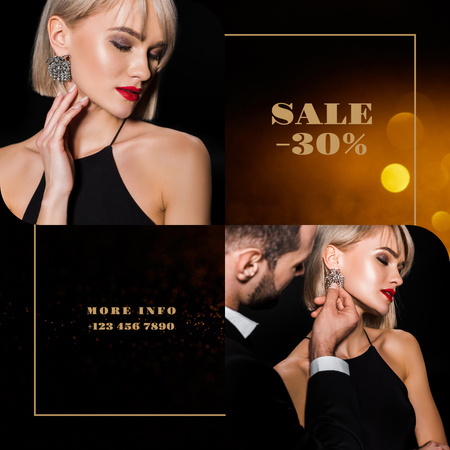 Stunning Earrings Offer At Reduced Price Instagram Design Template
