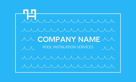 Pools Construction Company Business Card 91x55mm Design Template