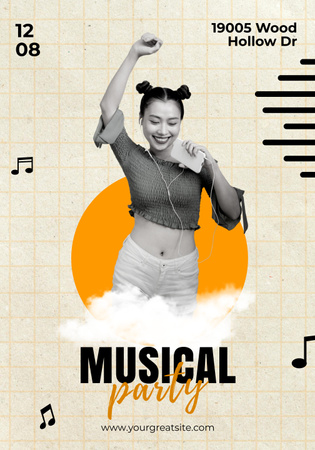 Designvorlage Music Party Announcement für Poster 28x40in