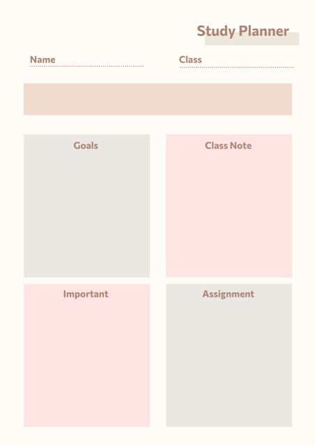 Szablon projektu Weekly Study Plan in Pastel Colors Schedule Planner