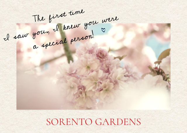 Gardens advertisement with Tender Flower Card Šablona návrhu