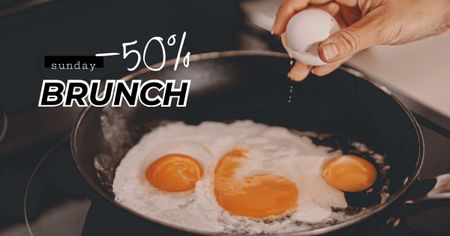 Brunch offer with Fried Eggs Facebook AD Šablona návrhu