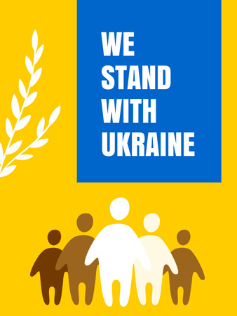 Ihmiset seisovat Ukrainan puolella Poster US Design Template