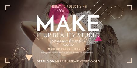 Beauty Studio ad with stylish Woman Image Design Template