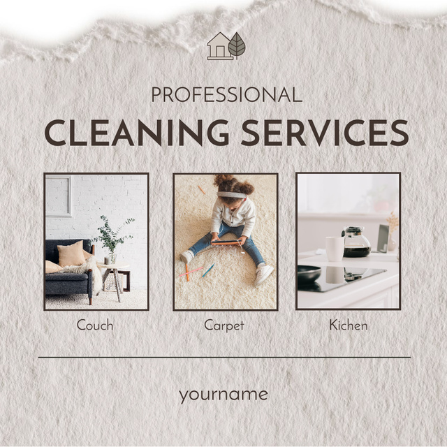 Ad of Professional Cleaning Services Instagram AD Design Template