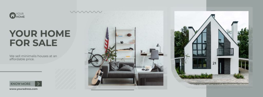 Modern Home For Sale Facebook cover Design Template