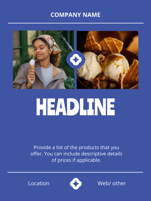 Modèle de visuel Promo Promotion of Delicious Ice Cream with Black Woman - Poster US