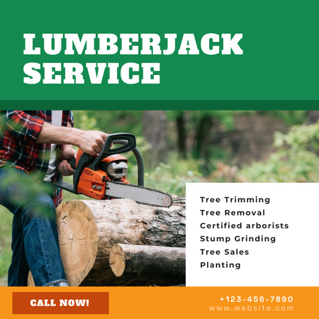 Ontwerpsjabloon van Instagram van Lumberjack Services Offer