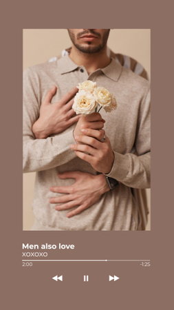 Love Song with Man holding Flowers Instagram Story tervezősablon