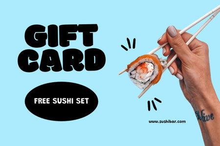Free Sushi Set Special Offer Gift Certificate Šablona návrhu