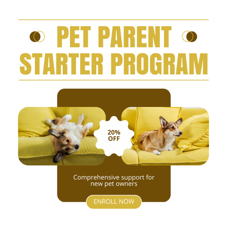 Pet Parent Starter Program for Dogs Owners Instagram AD Design Template