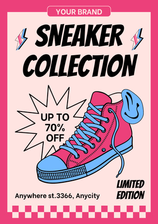 Limited Edition of Trendy Shoes Poster Design Template