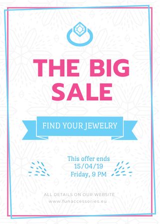 Jewelry sale with Ring in blue Flayer – шаблон для дизайну