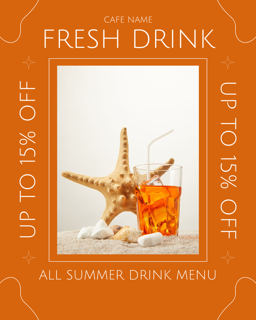 Designvorlage Fresh Summer Drink für Instagram Post Vertical