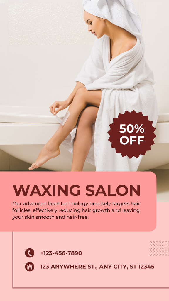 Template di design Offer Discounts at Waxing Salon Instagram Story