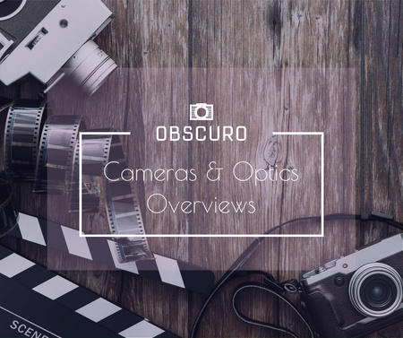 Camera and Optics Guide with film Facebook Design Template