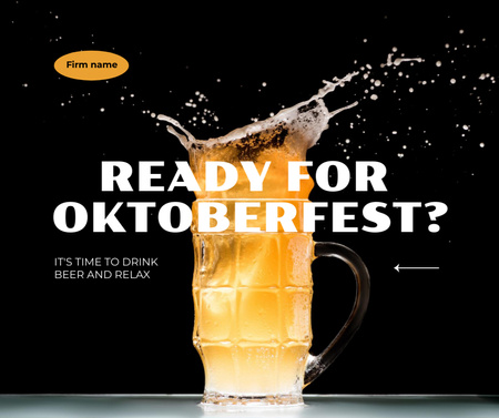 Platilla de diseño Enchanting Oktoberfest Festivities With Beer Splash Facebook