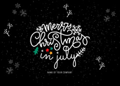 Ad of Celebration of Christmas in July on Black
