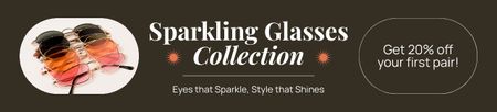 Oferta da coleção de óculos brilhantes com desconto Ebay Store Billboard Modelo de Design
