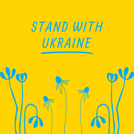 Flowers for Motivation to Stand with Ukraine Instagram Design Template