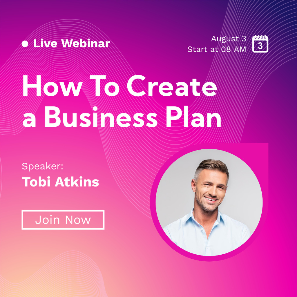 Template di design Invitation to Webinar on Creating Business Plans Instagram
