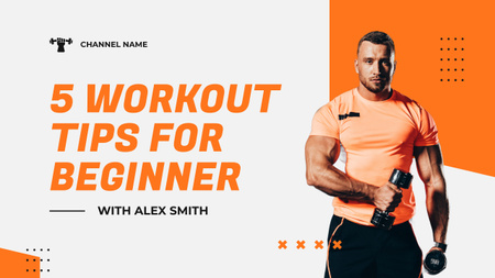 Template di design Gym Tips for Beginners Youtube Thumbnail