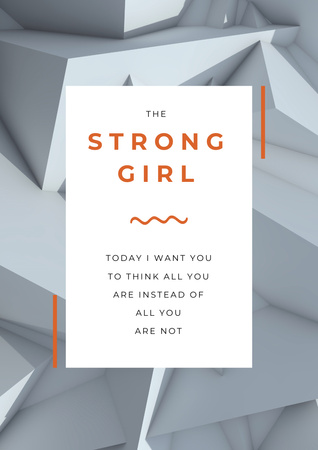 Inspiration for Girl Power on Grey Geometric Texture Poster A3 Design Template
