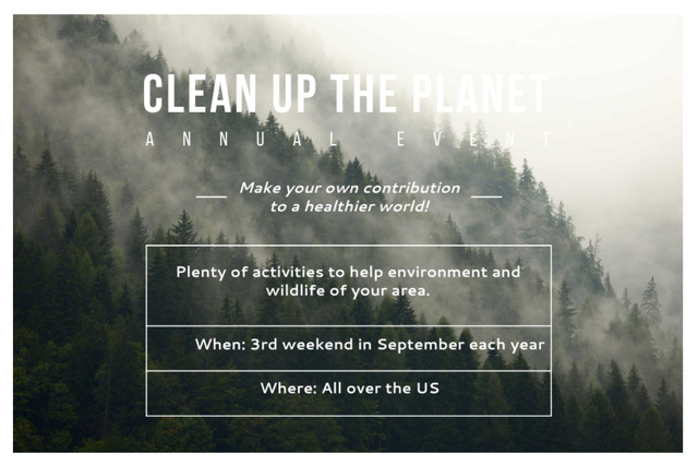 Designvorlage Clean up the Planet Annual event für Gift Certificate
