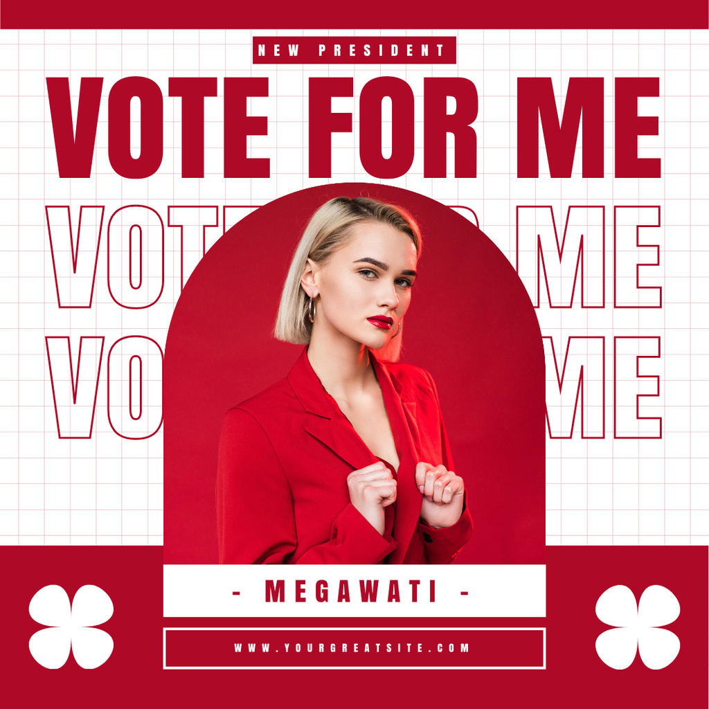 Candidacy of Spectacular Woman for Elections Instagram AD Design Template
