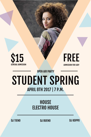 Advertisement of open air student party Pinterest Design Template