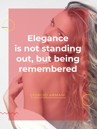 Elegance quote with Young attractive Woman Poster US Šablona návrhu