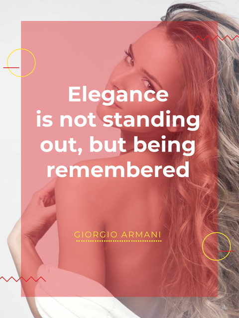 Elegance quote with Young attractive Woman Poster US – шаблон для дизайну