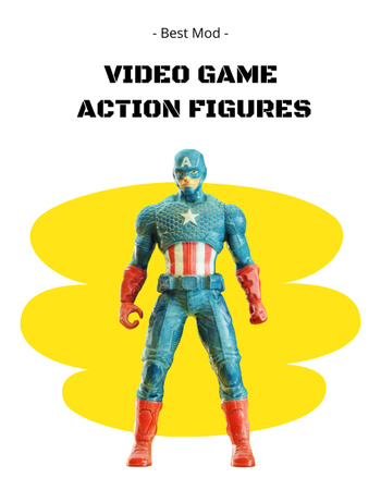 Gaming Toys and Figures Ad T-Shirt Design Template