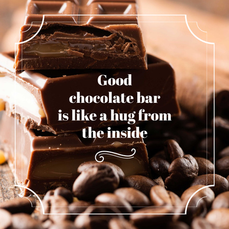 Designvorlage Schokoladenstücke und Kakaobohnen für Instagram AD