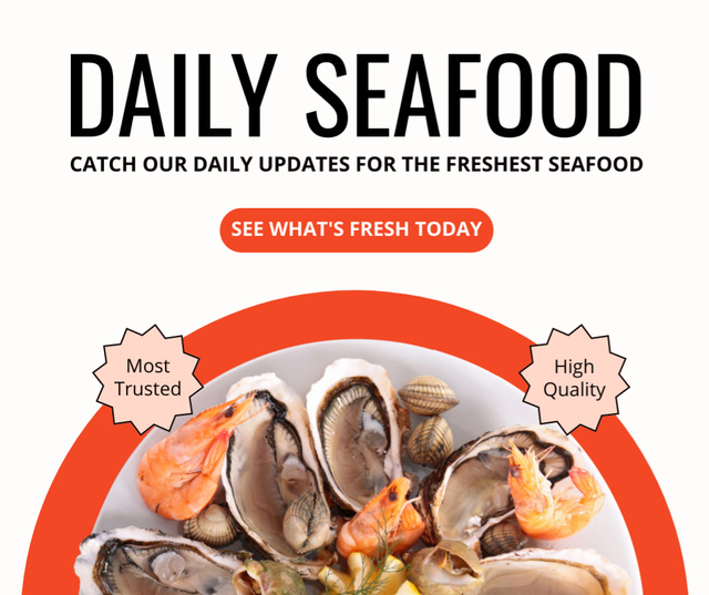 Ad of Daily Seafood Offers Facebookデザインテンプレート