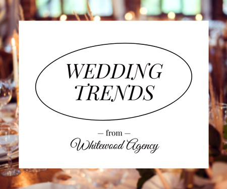 Designvorlage Wedding Event Agency Announcement für Medium Rectangle