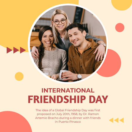 Szablon projektu dzień przyjaźni międzynarodowej Instagram