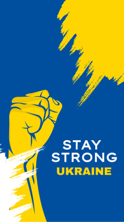 Designvorlage Stay Strong Ukraine für Instagram Story