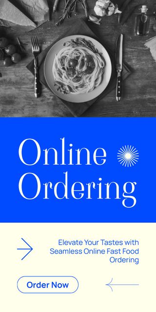 Online Ordering Ad from Fast Casual Restaurant Graphic Πρότυπο σχεδίασης