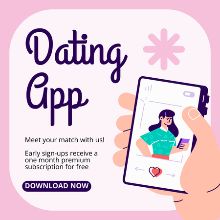 Install Dating App for Smartphones for Free Instagram AD Design Template