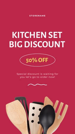 Big Discount on Kitchen Set Instagram Video Story Design Template