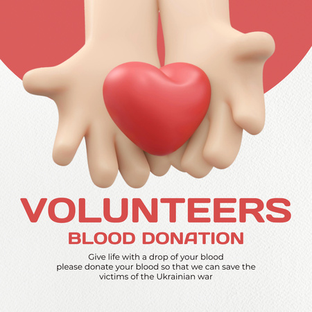 Designvorlage Aktionsangebot Blutspende für Instagram
