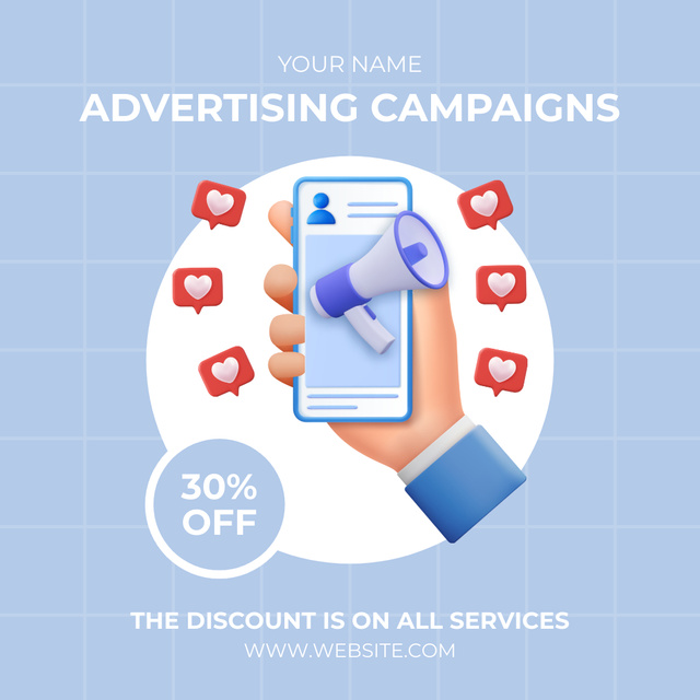 Advertising Campaign Discount Offer from Marketing Agency Instagram Modelo de Design