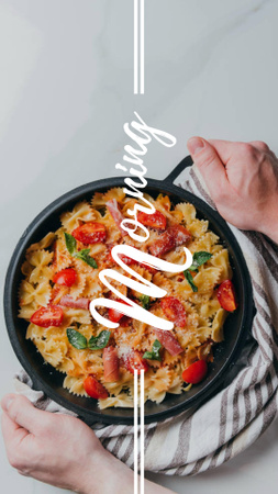 Delicious Pasta with Tomatoes Instagram Story Tasarım Şablonu